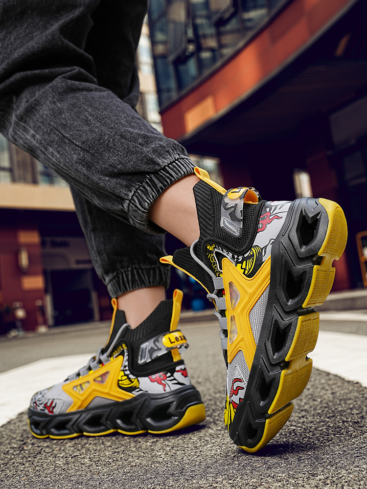 2427-Boys Gaobang Basketball Shoes Flying Mesh Breathable Men's Basketball Sneakers Anti-Slip Running Shoes Breathable Walking Shoes