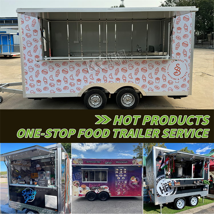 Customizable Mobile Food Trailer for Ice Cream Hot Dog Cart with Concession Kitchen Equipment Street Pizza Coffee Kiosk Restaurant Catering Truck