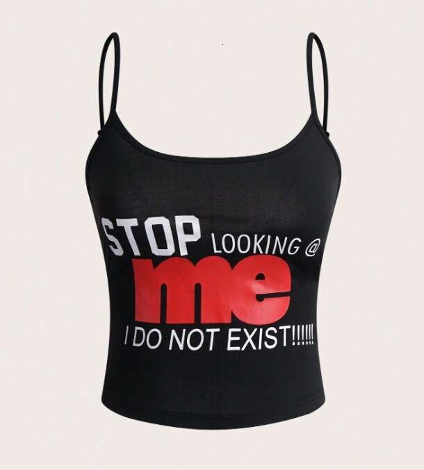 Ins Style Summer New Sexy Hot Girl Letter Print Slim Fit Base Layer Camisole Tank Top B5