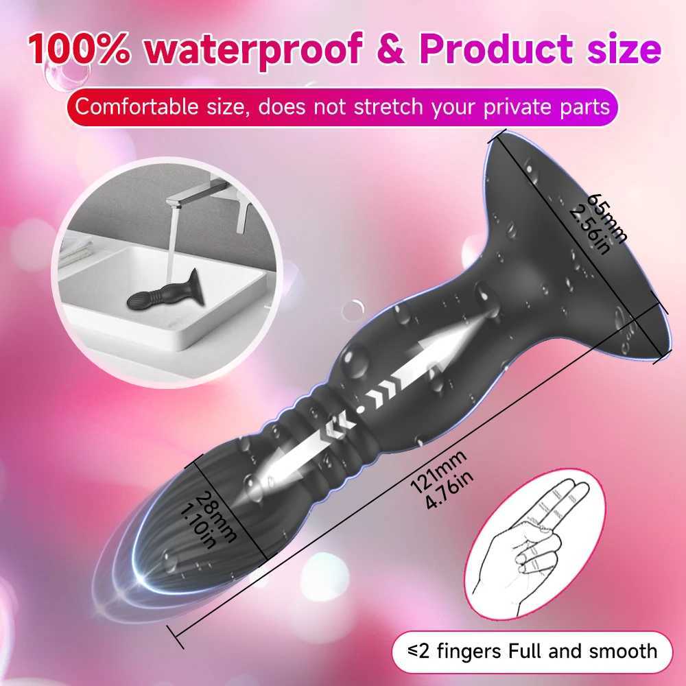Remote Control Anal Plug Vibrator with Strong Suction Cup G-Spot Dildo Thrusting Male Prostate Massage Butt Plug Sex Toys for Couples W250624