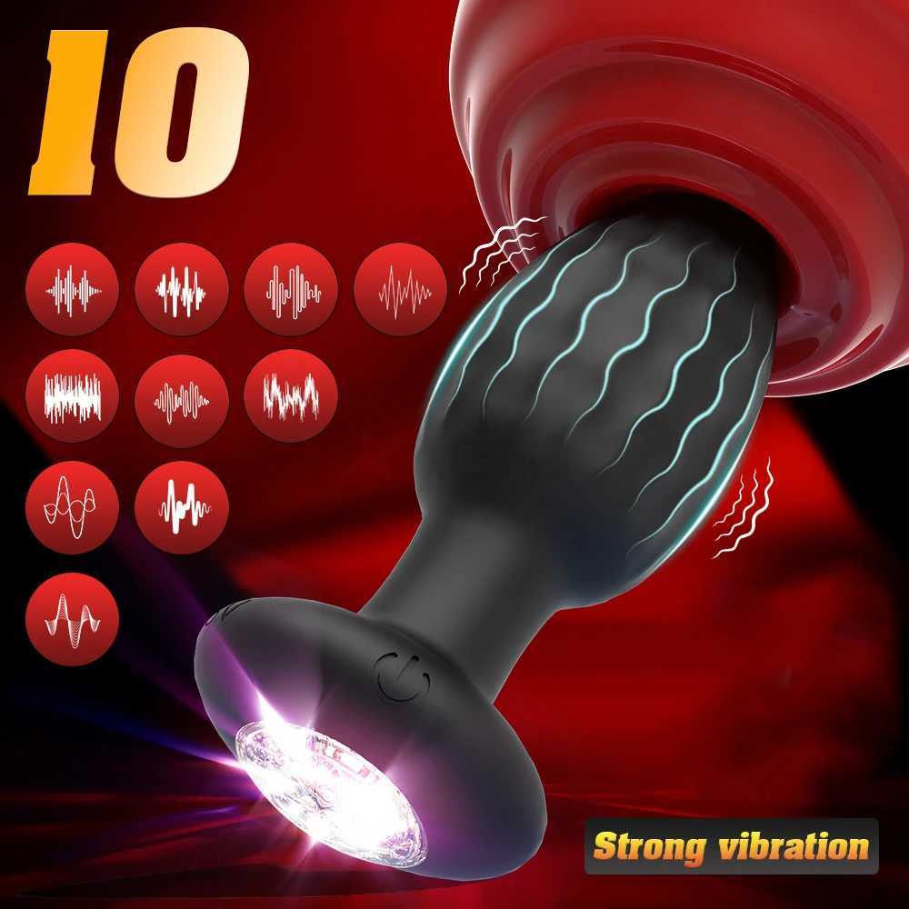 APP Control Anal Plug Vibrator with LED Light Blue-tooth Butt Plug Vibrator Prostate Massager Sex Toys for Women Men Adults W250624
