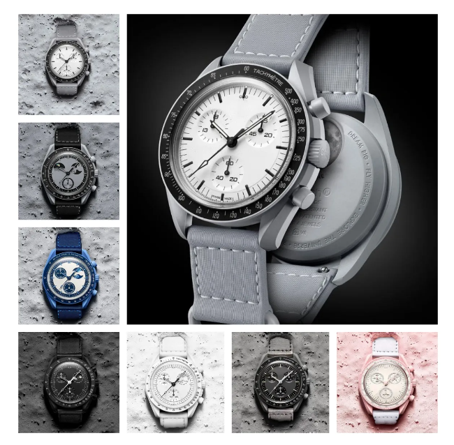 Limited-Edition 1965 Uranus Chronograph: Unisex Timepiece with Ceramic Case & Sapphire Crystal - Silver/Dark Blue Display