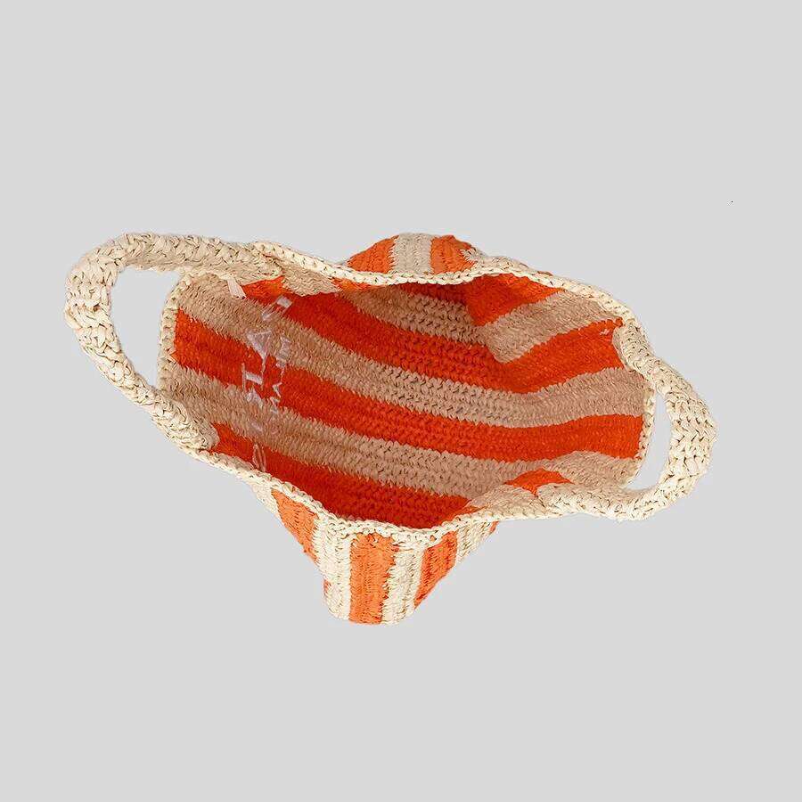 Woven Designer Bags For Women Handbags Summer Striped Straw Candy Color Travel Beach 2024 Handmade Paper Rope Tote Bag