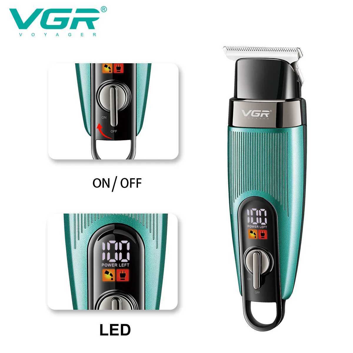 Original VGR Professional Hair Trimmer For Men Facial Body Beard Hair Clipper Electric Rechargeable Haircut Machine Barber XJ250624