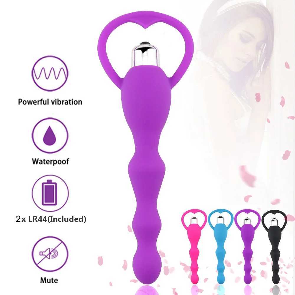 Vibrating Anal Plug Prostate Massage Soft Anal Beads Butt Plug Vibrators Sex Toys For Couples Butt Plug Silicone Adult Products W250624