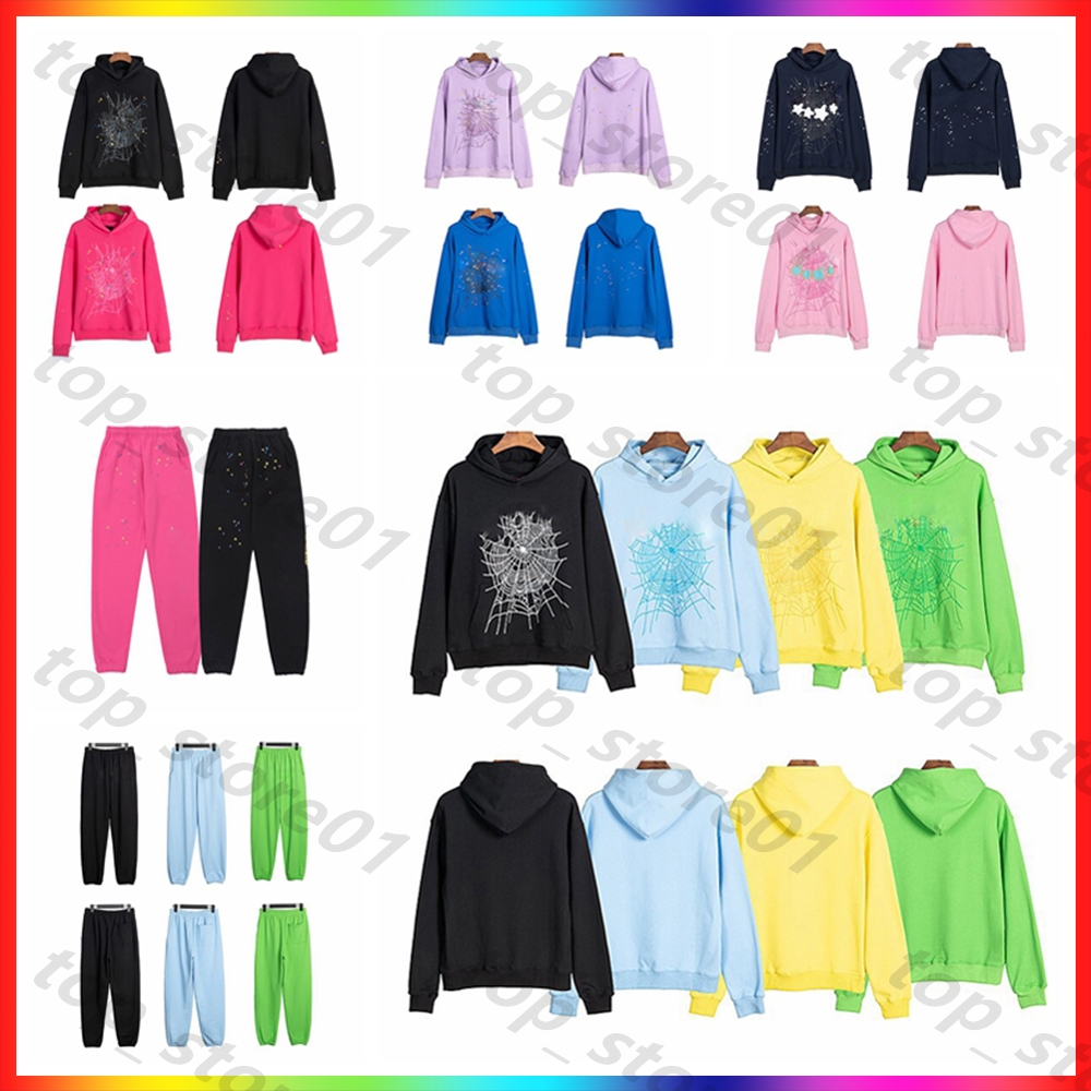 5A Top quality spider hoody Luxury Fashion Young Thug 55555 spider pants Men Women Spider hoodie Net Sweatshirt Trend Designer Sweatshirts Pullovers tracksuit 02