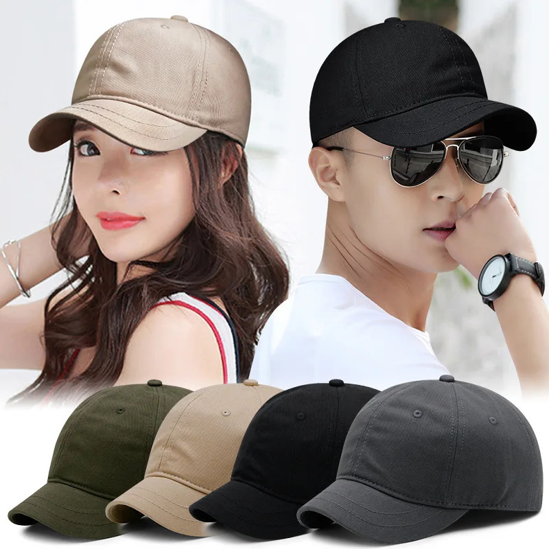 Small brim solid color baseball cap summer mens and womens sun hat outdoor leisure equestrian cap big size sports caps 55-63cm 250618