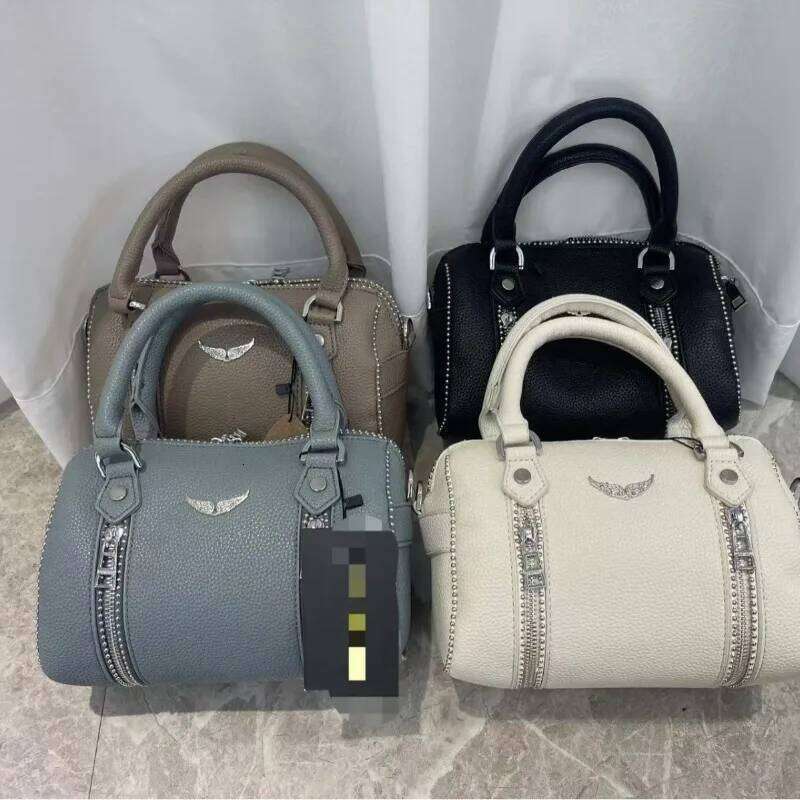 2025 New Fashionable Multi Functional Black Lychee Pattern Women's PU Single Cross Shoulder Handbag Bucket Bag