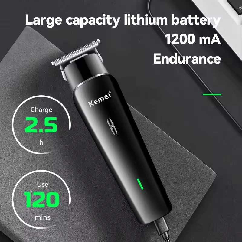 Kemei KM-1115 Fast USB Charging Hair Clippers Rechargeable Hair Trimmer Low Noise Professional Cordless Mens Hair Cut ClipperXJ250624