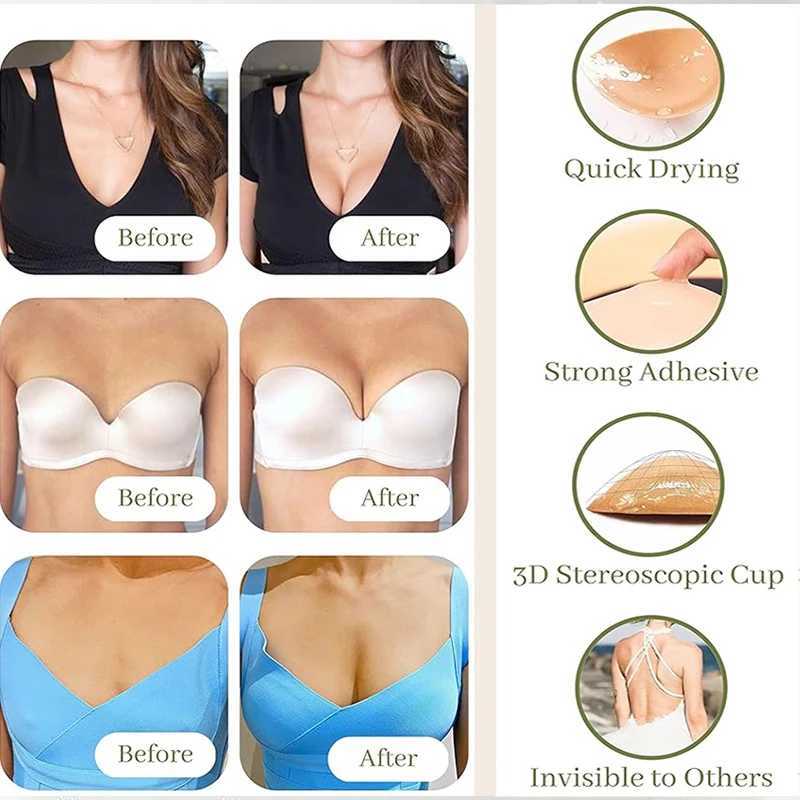 Double Sided Sticky Push Up Bra Inserts Reusable Adhesive Ultra Breast Lift Padding Insert Cup Enhancer PadsW250624