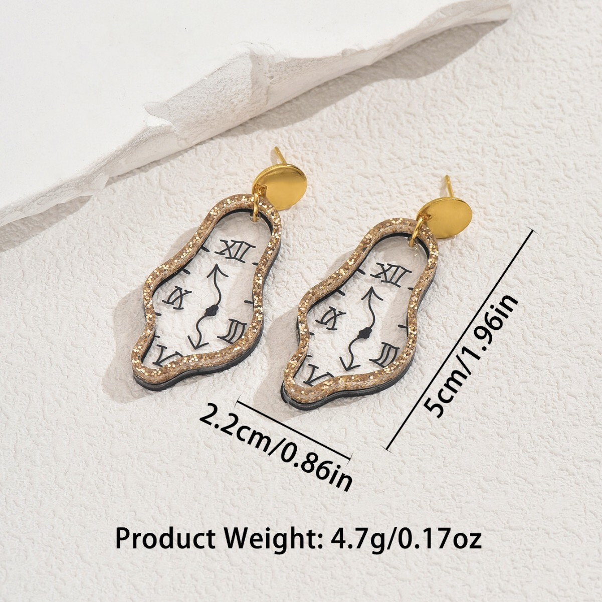 Fashion Style Women's Personality Clock Design Sense Stud High-End Earrings For Women