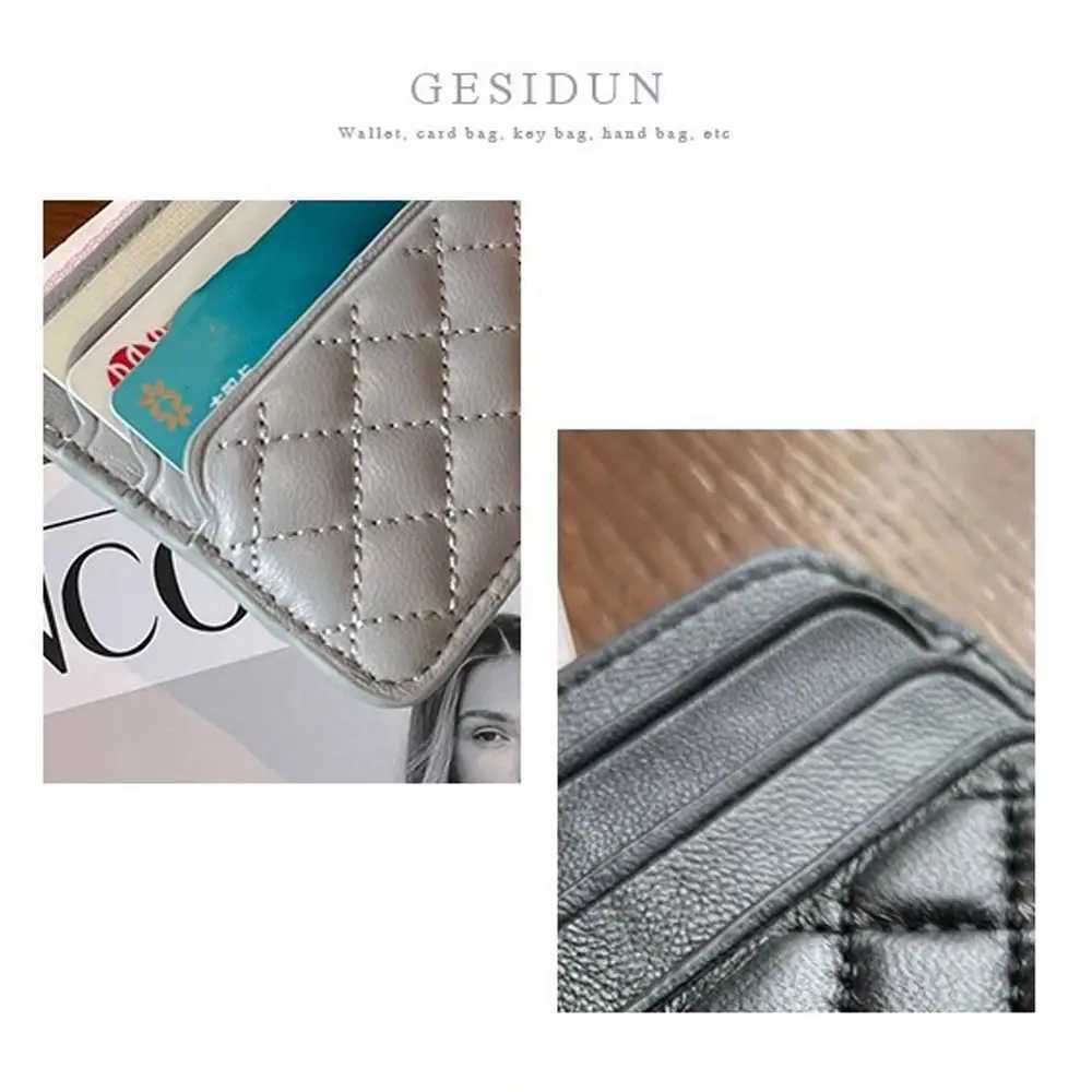 Woman Fi Leather Card Holder Ultra-thin Multiple Card Slots Card Clamp Small Wallet for girls XJ250624