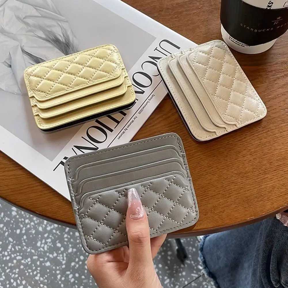 Woman Fi Leather Card Holder Ultra-thin Multiple Card Slots Card Clamp Small Wallet for girls XJ250624