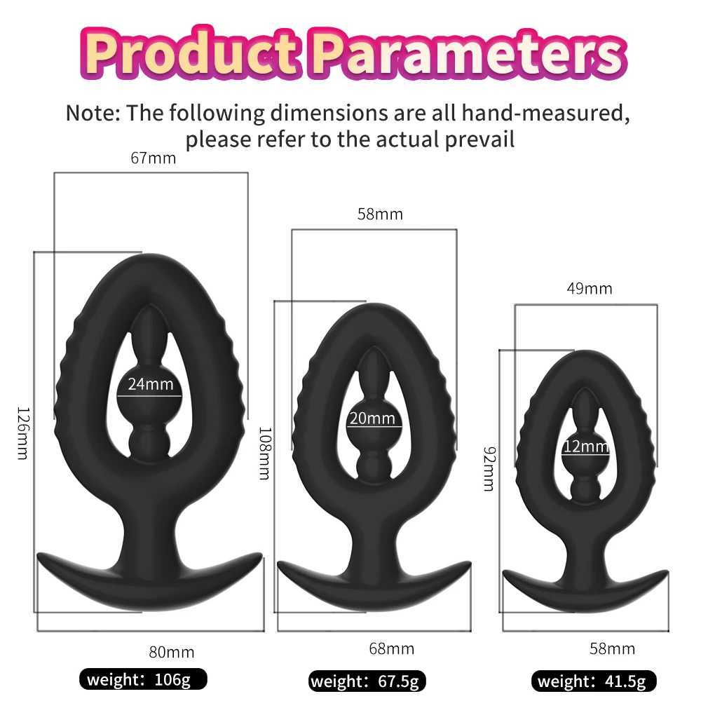 Hollow Anal Plug Anus Vagina Dilator Silicone Butt Plug Prostate Massage Sex Toys For Women Men Outdoor use G-point stimulation W250624