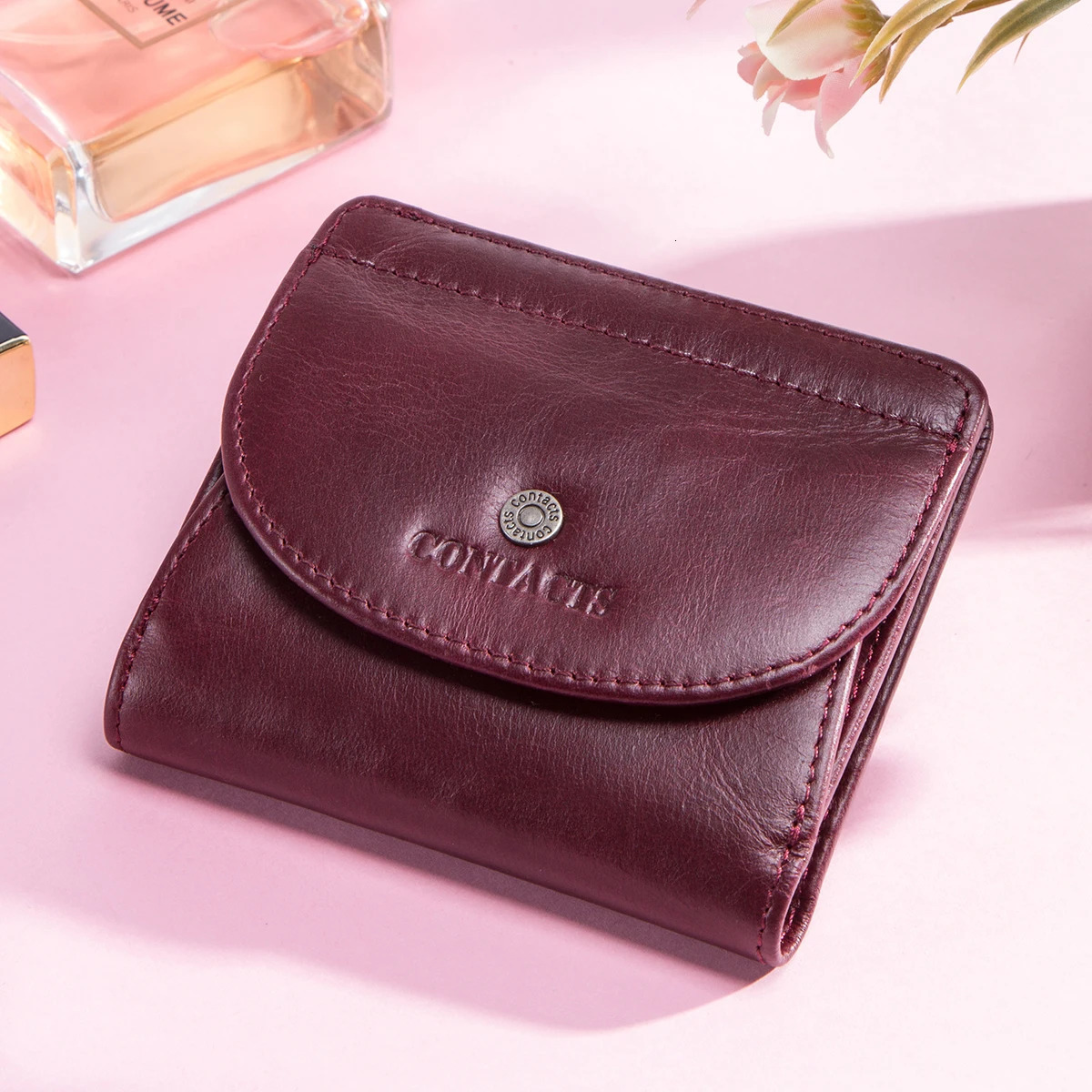 Contacts Name Engraving Fashion Mini Wallet Genuine Leather Coin Purse Women Short Wallets Small Money Bag for Ladies Unisex 250623
