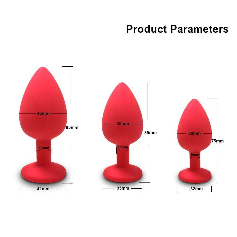 Anal Plug 3 Sizes Crystal Anal Plug Removable Butt Plug Prostate Massager Stimulator Anal Toys Adult Sex Toys for Women Gay 18+ W250624