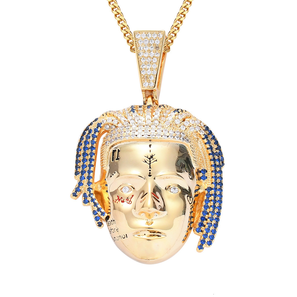 Luxury Moissanite Jewelry Iced Out XXXTentacion Headshot Pendant Hip Hop Men's Stylish Brand Personalized Accessory Pass the diamond tester