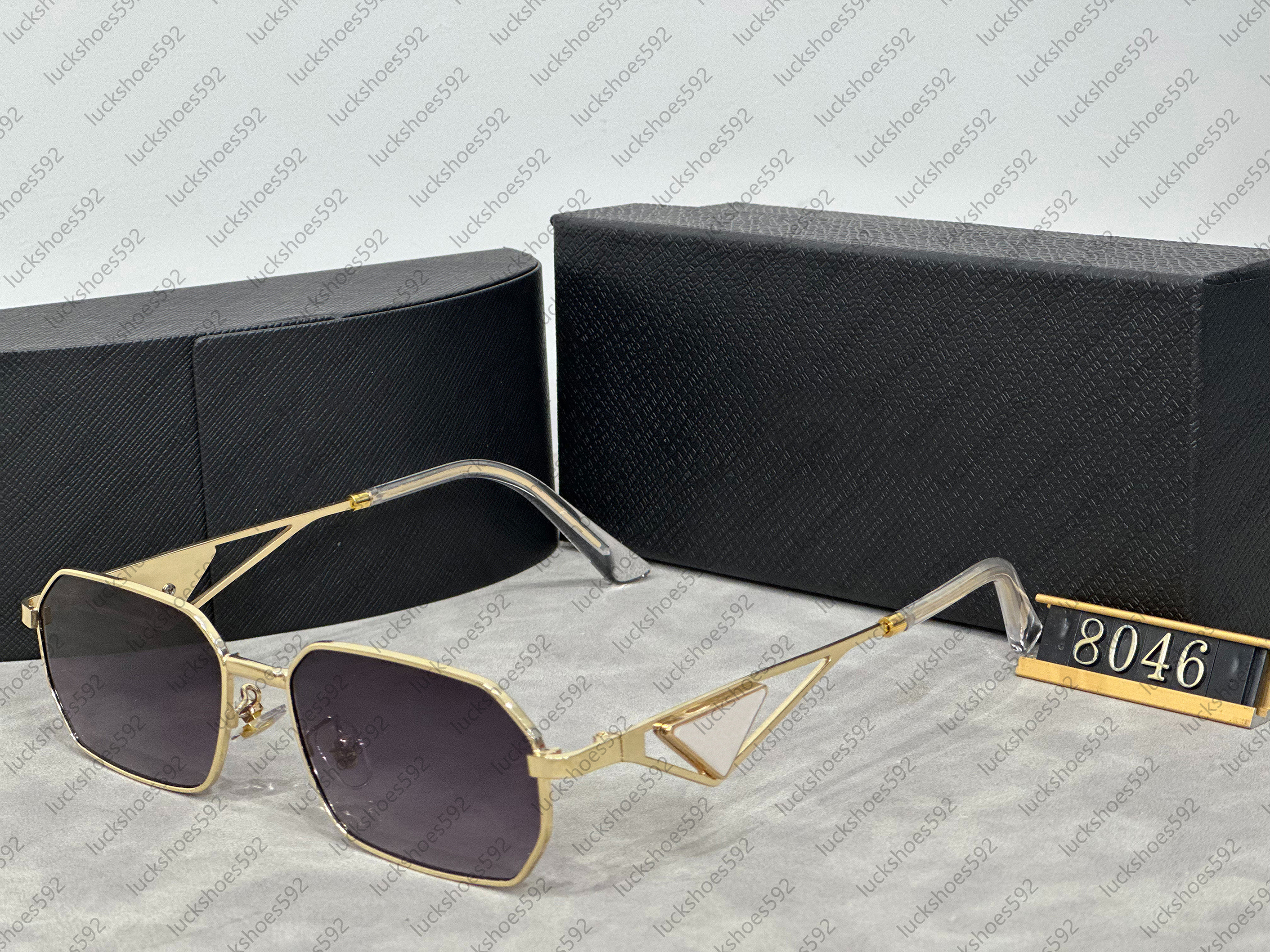 Mens sunglasses Designer Sunglasses for Womens classic metal frame Sun Glasses luxury Polygon-shaped UV400 casual Design Suitable Beach Driving With box AAAA