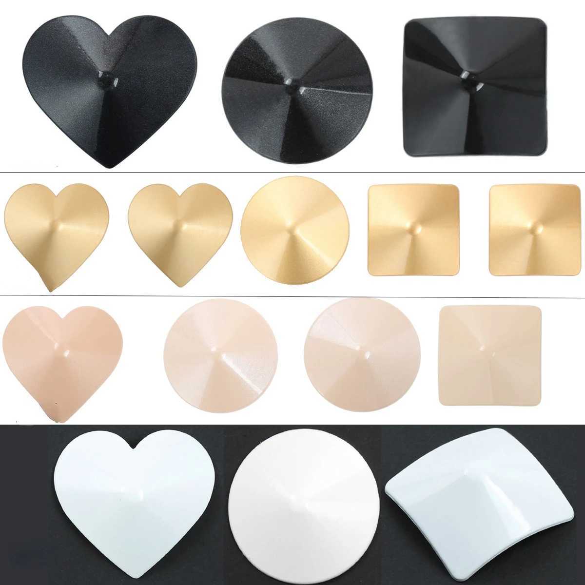 Metal Nipple Covers Breast Chest Pasties Stickers Round Square Heart Shape Self Adhesive Breast Petals Women Sexy Sticky Bra W250624