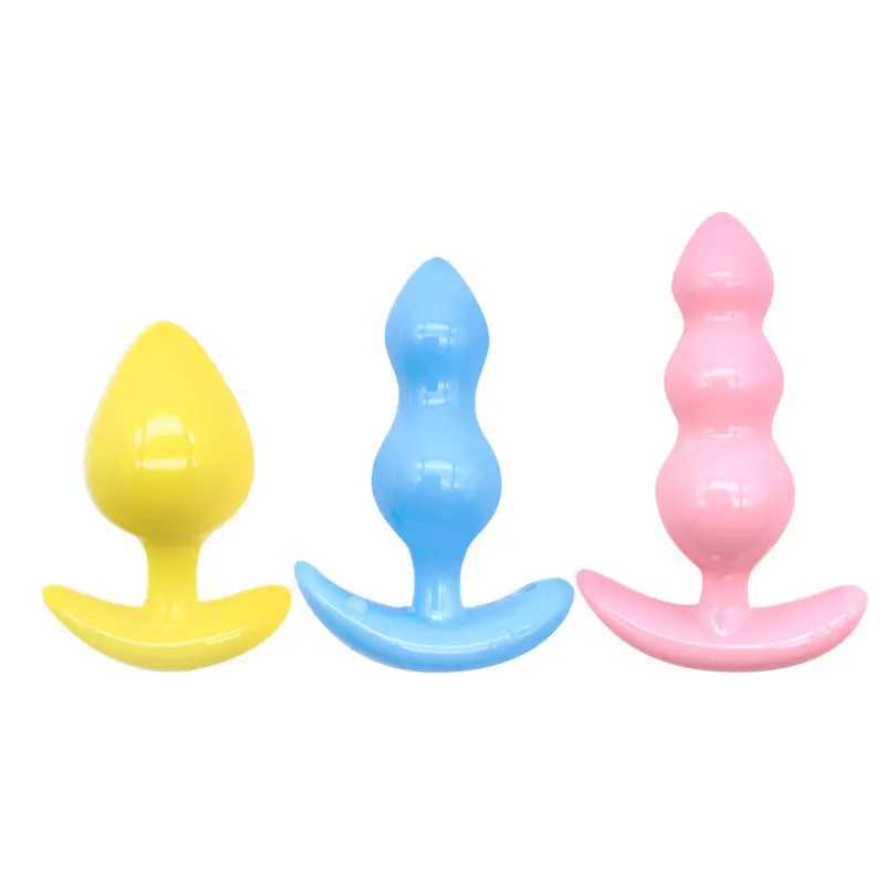 3Pcs TPE Anal Plug Set Beginner to Advanced Soft Tapered Anal Plugs Penetration Anal Waterproof Body-Safe Easy to Clean W250624