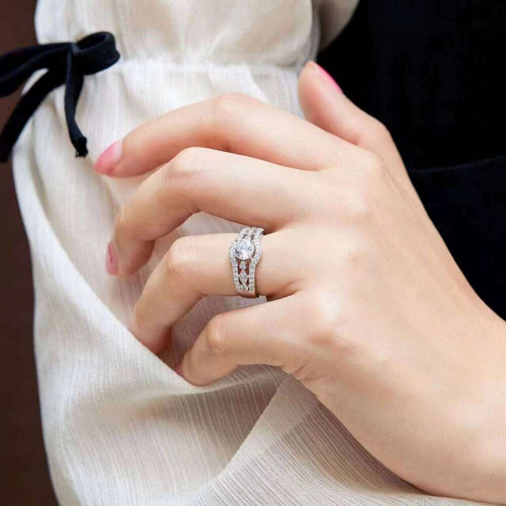 DHcollections Square Princess Cut Wide Strap Simulating Dia Sterling Sier Half Eternity Bridal Ring Set for Wedding Party Gifts