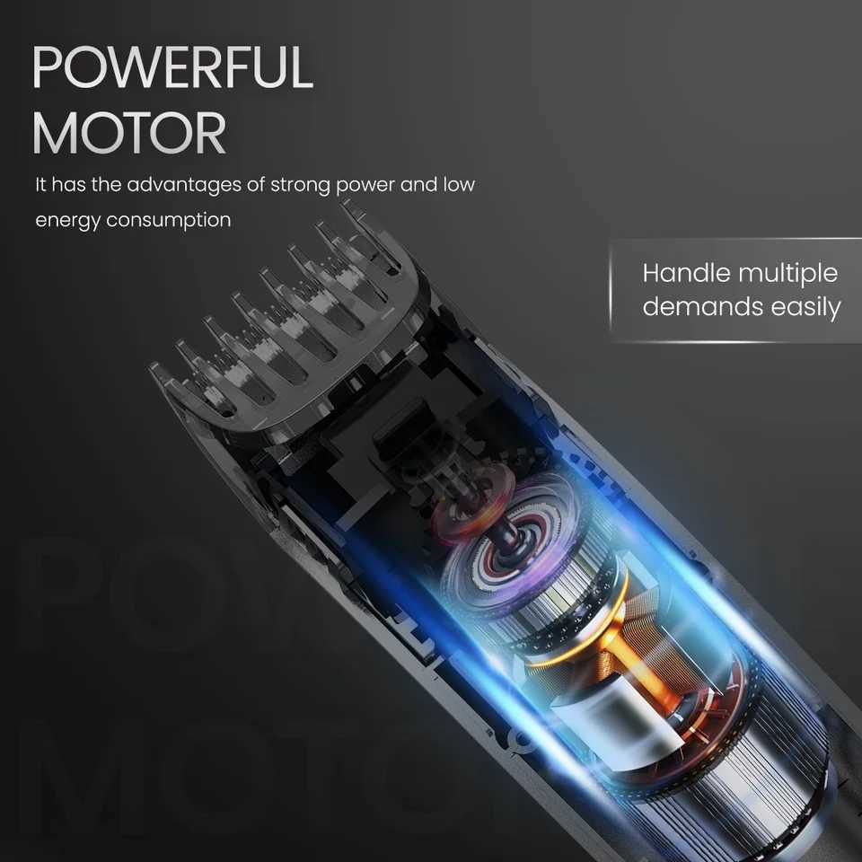 Sejoy Electric Hair Clipper Rechargeable Hair Trimmer IPX7 Waterproof Adjustable Speed Barber Clippers For Men Professional XJ250624