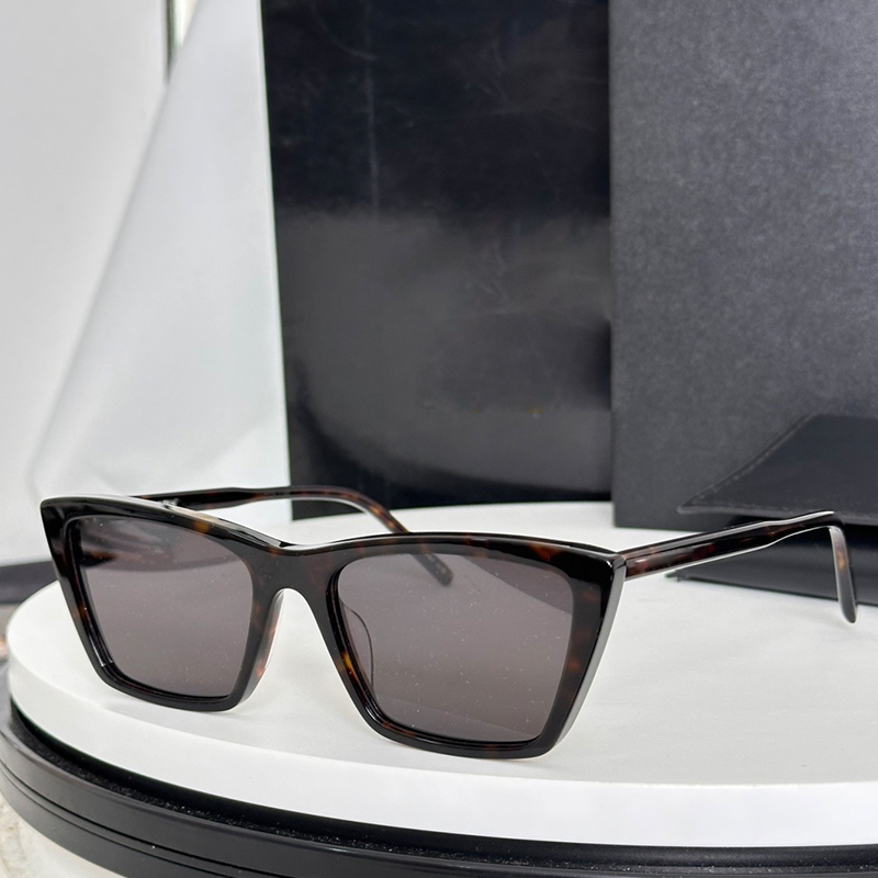 Luxury SL Designer Sunglasses For Women 737 Mica Thin Vacation Glasses men trendy street shooting sunglasses cat eye frames perfect for work and leisure with box