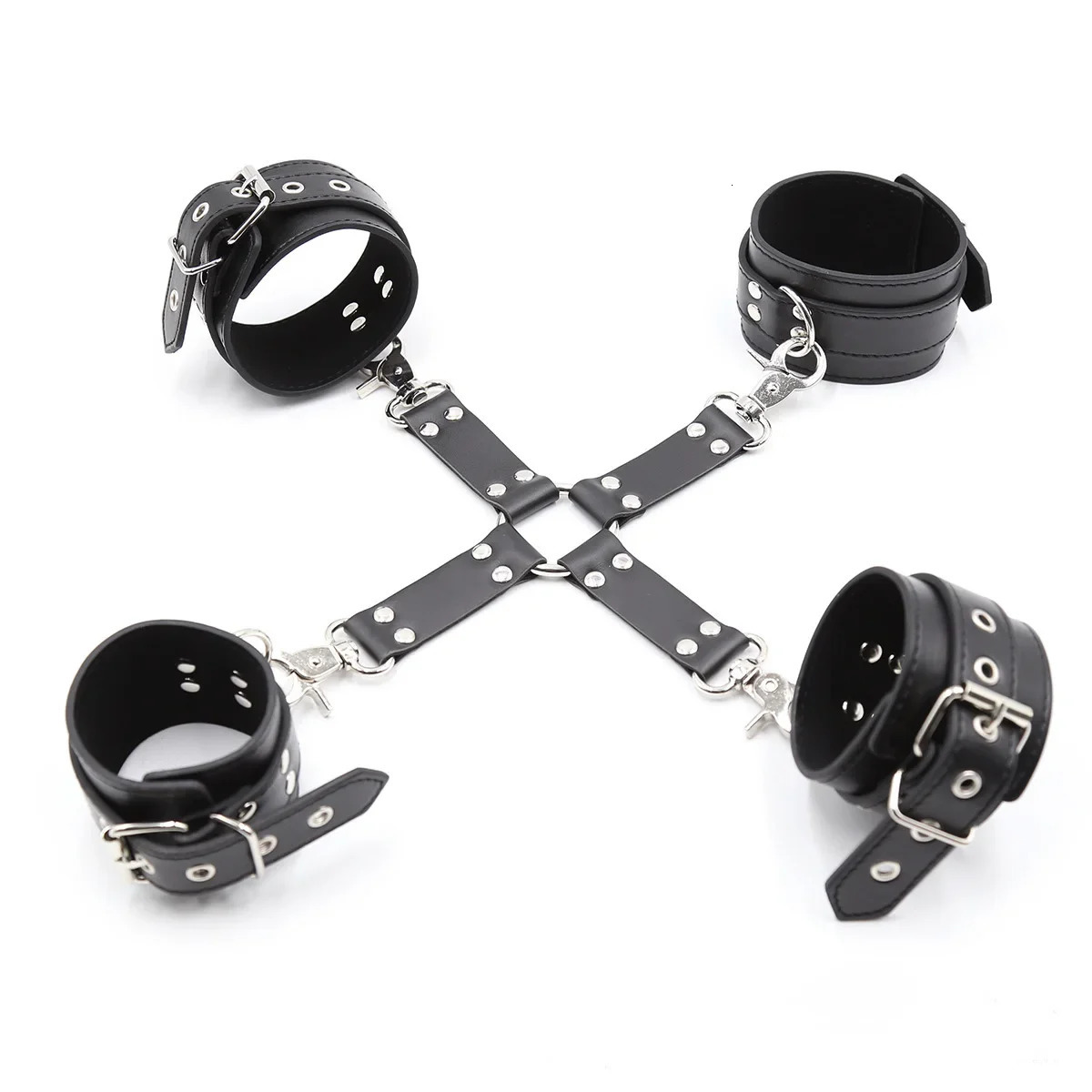 Leather Handcuffs BDSM Bondage Restraint Flirting Slave Exotic Accessories Toys For Couple Games Handcuff amp Ankle Cuffs Adult 250624