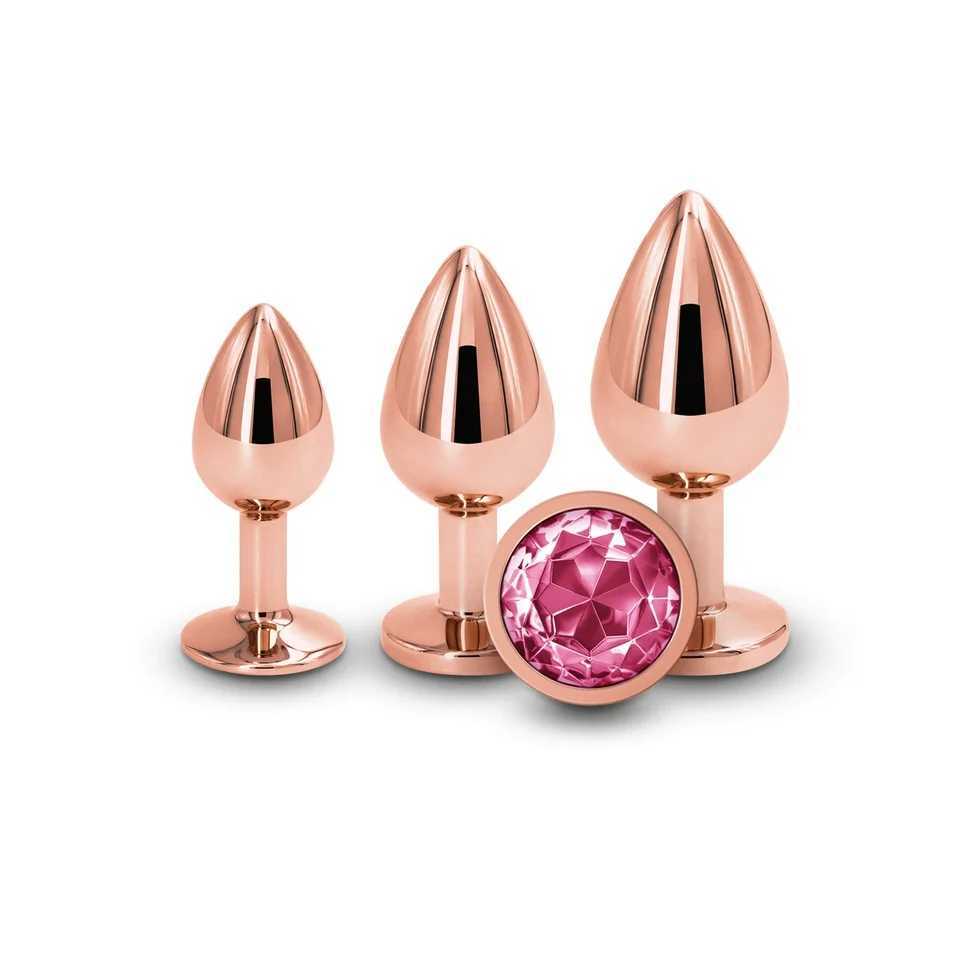 Mini Rainbow Rose Gold Butt Plug Crystal Jewelry Metal Anal Beads Butt Plug Trainer Anal Dildo for Women Men Masturbation Sex Toy W250624