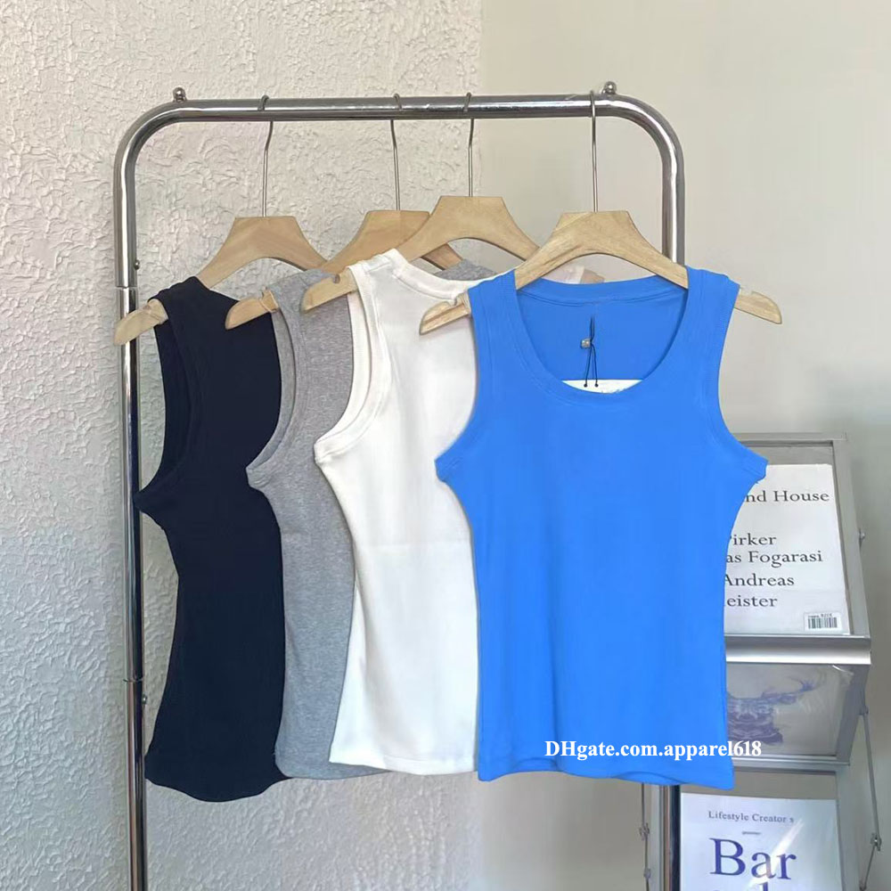 Summer Casual Tank Tops Tshirt Designer Clothes Women t shirts White Black Color Round Neck Letter Print Sleeveless Top Tee Female Casual Streetwear