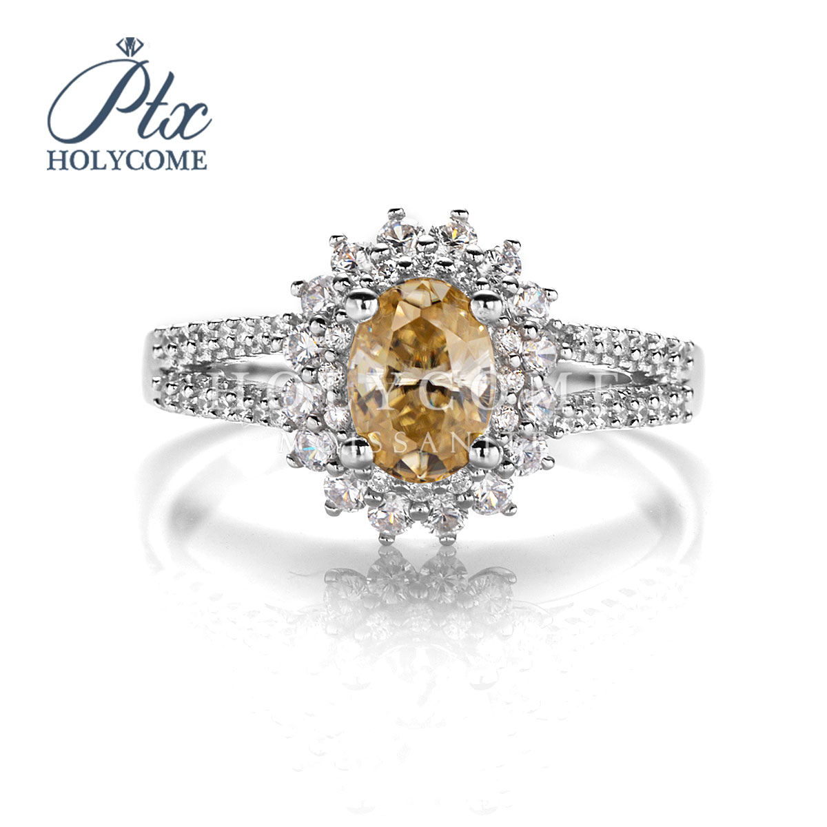 High Quality Fine Wholesale Jewelry Wedding Ring 1ct Champagne Moissanite More Style Fashion Jewelry Engagement Wedding Ring for Women