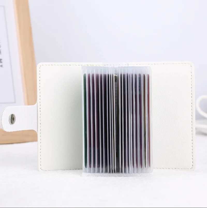 New Slim PU Leather Card Holder Wallet Multiple Card Slots Credit Bank ID Card Bag Organizer Pocket Bus Mey Card Storage ClipsXJ250624