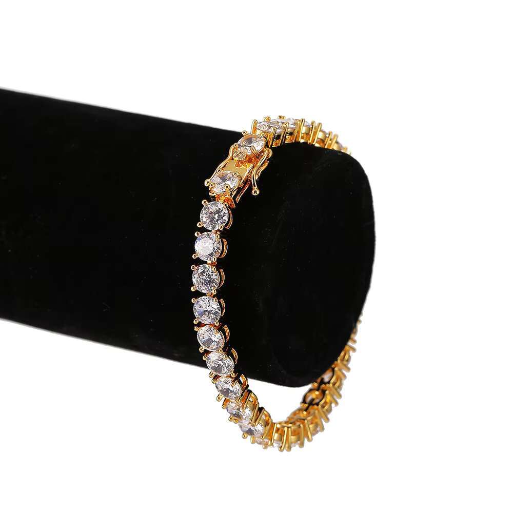 Iced Out Hip Hop Moissanite Jewelry 5mm High Quality Mens Moissanite 925 Silver Tennis Chain