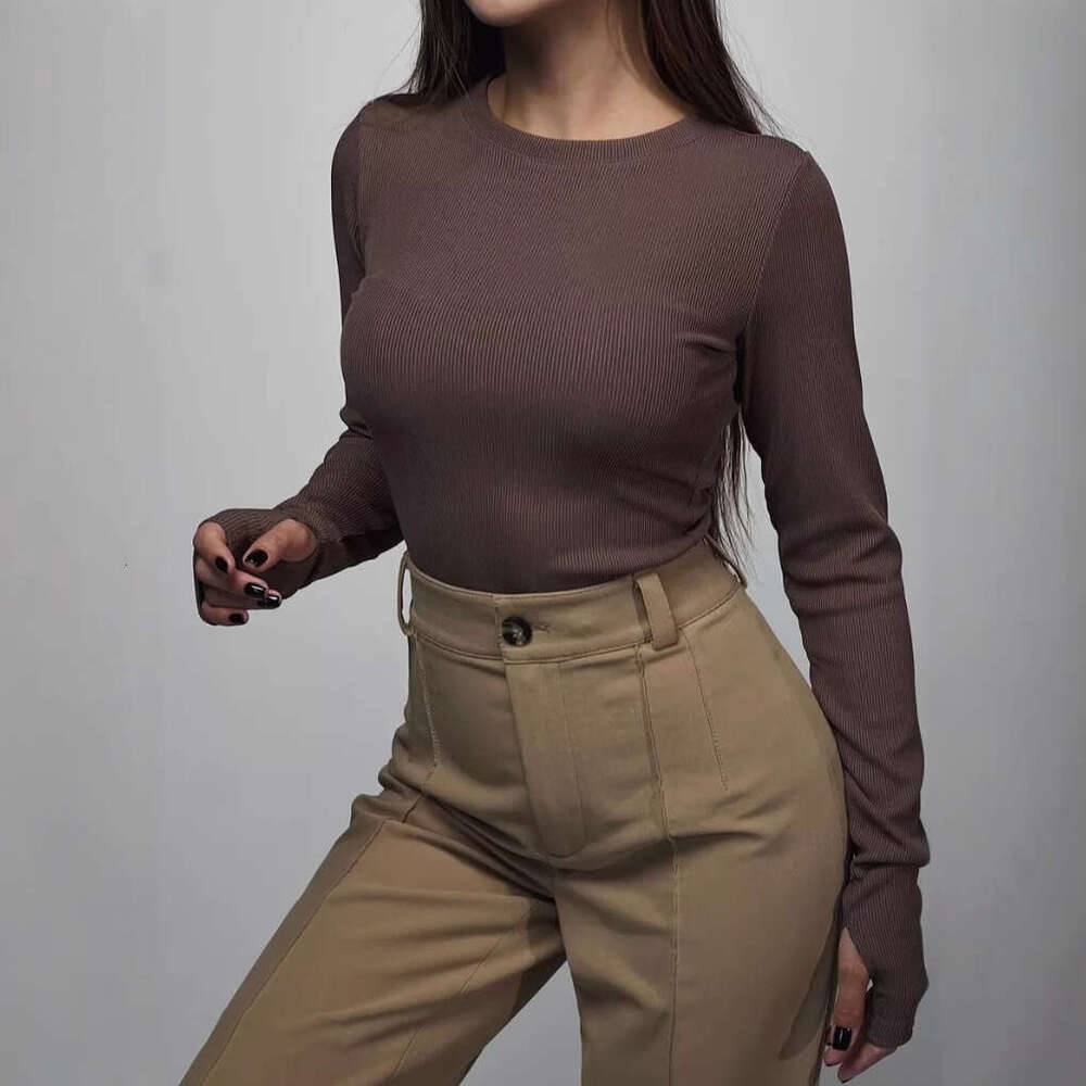 Fashion Y2k Slim Fit Casual Long Sleeve Breathable Base Shirt Versatile Outerwear Moisture-Wicking T-Shirt B5