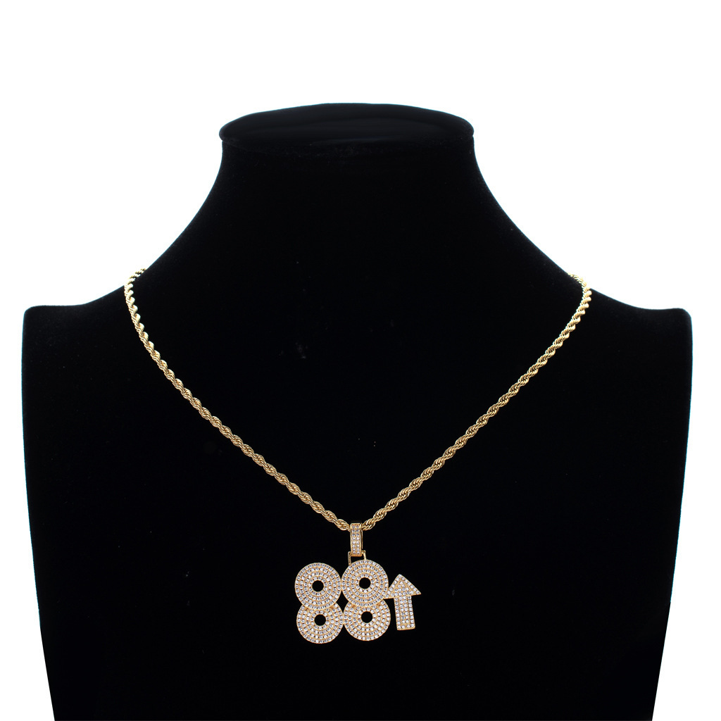 Luxury Moissanite Jewelry Celebrity Style Hip Hop Pendant Jewelry Men's Diamond - Encrusted Digital Necklace Pass the diamond tester