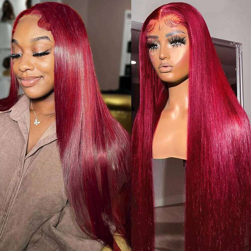 Bury 13x6 HD Frontal Straight wig 13x4 Lace Front Human Hair Wigs For Women 99J Colored Wig 4x4 5x5