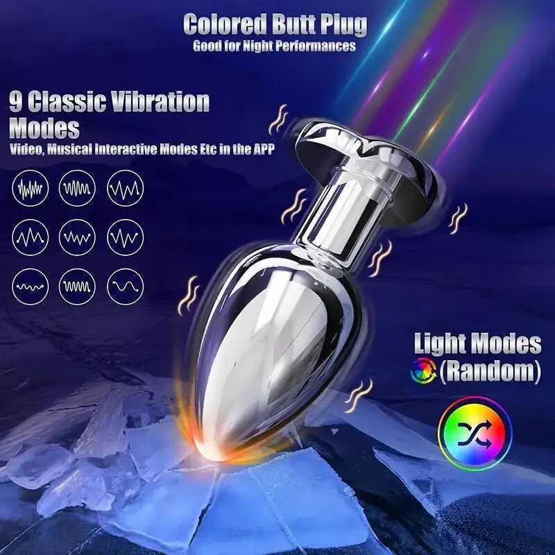 Butt Plug With Backlight APP Remote Control Prostate Massager Vibrator Anal Plug for Men Women Dildo Vibrating Adult Sex Toys W250624