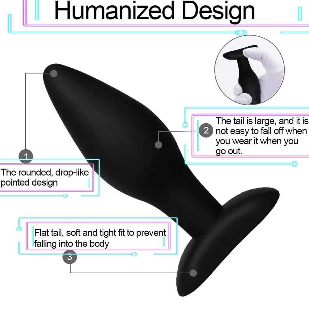 1/3pc Prostate Massager 3 Different Size Silicone Plugs Anal Butt Plug Anal Dilation Trainer Adult Games Sex Toys For Men Women W250624