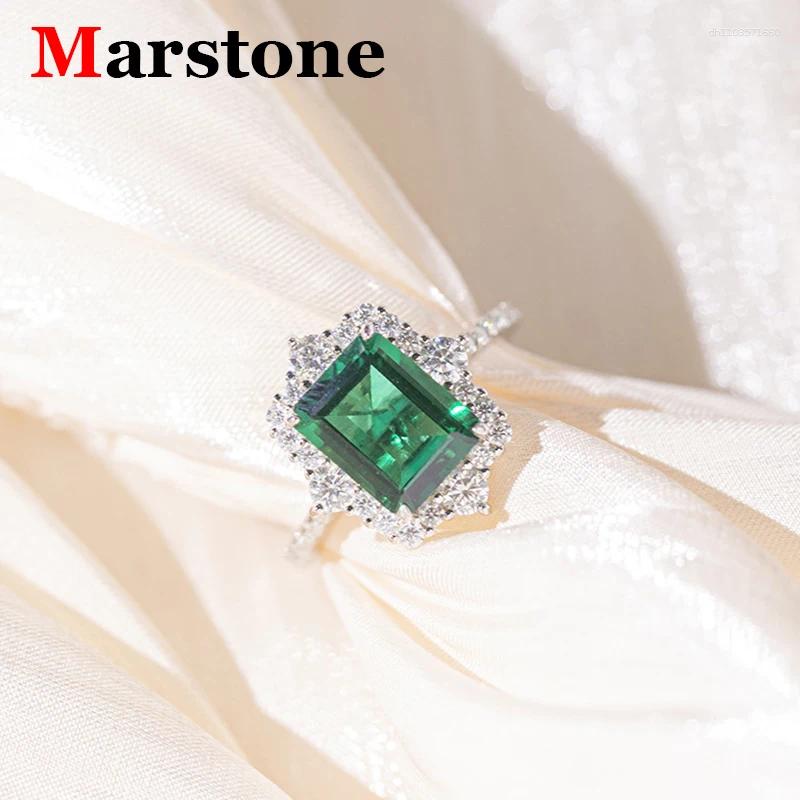 Cluster Rings 5CT Full Moissanite Diamond Women's Gem Radiant Ring Wedding 925 Silver Plated 18k White Gold Fine Jewerly For Women