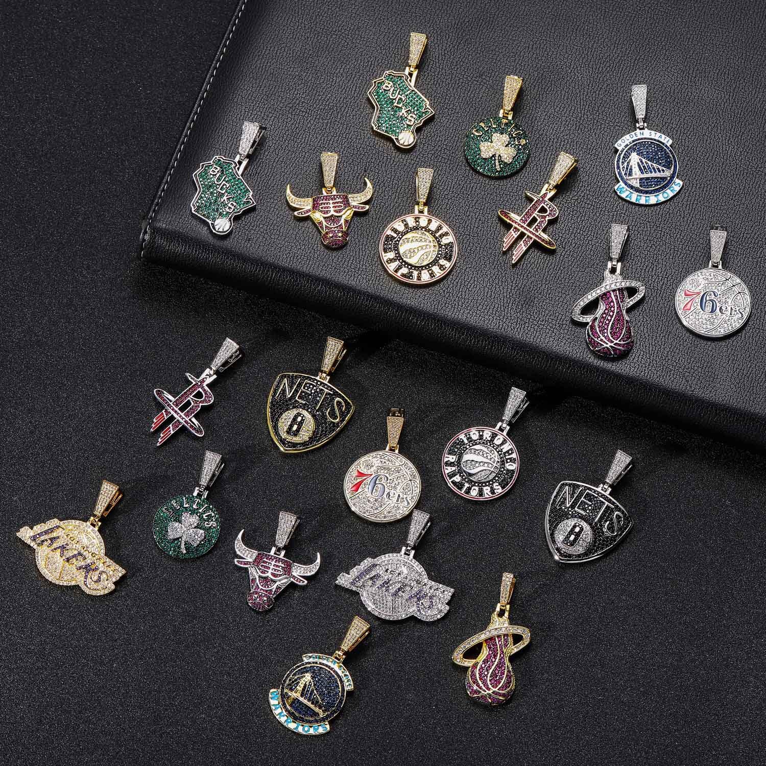 Luxury Moissanite New Arrival Lakers Hip Hop Pendant Diamond Studded Fan Memorial Necklace Pass the diamond tester