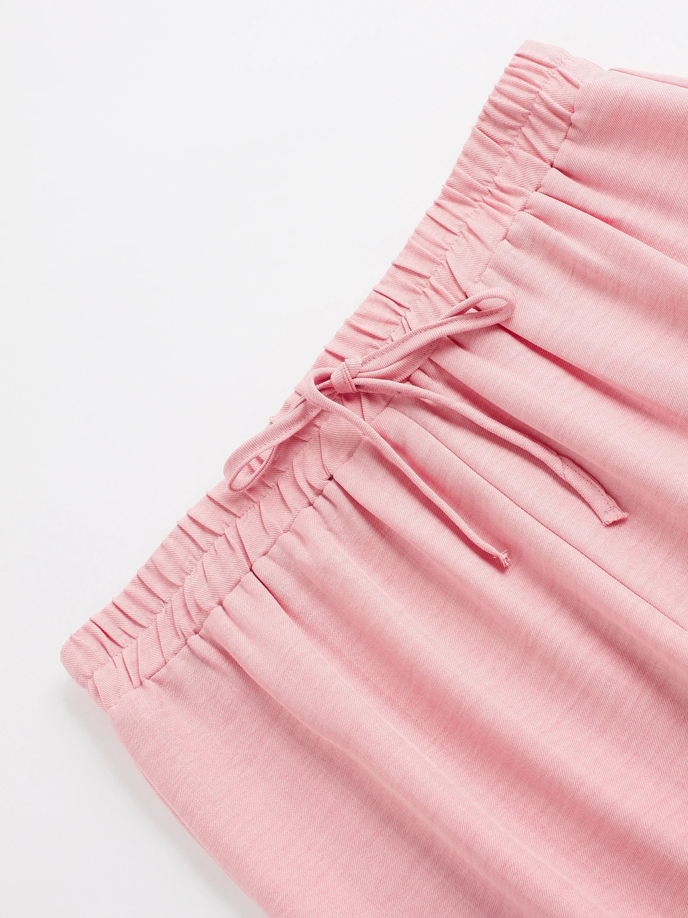 Womens Solid Button Front Shirt Tie Wide Leg Pants Twopiece Set Casual Drop Shoulder Long Sleeve Blouse Top Trouser 250614