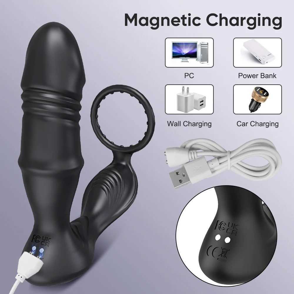Male Thrusting Prostate Massager Bluetooth APP Vibrator for Men Gay Wireless Remote Prostate Stimulator Sex Toy for Couples W250624