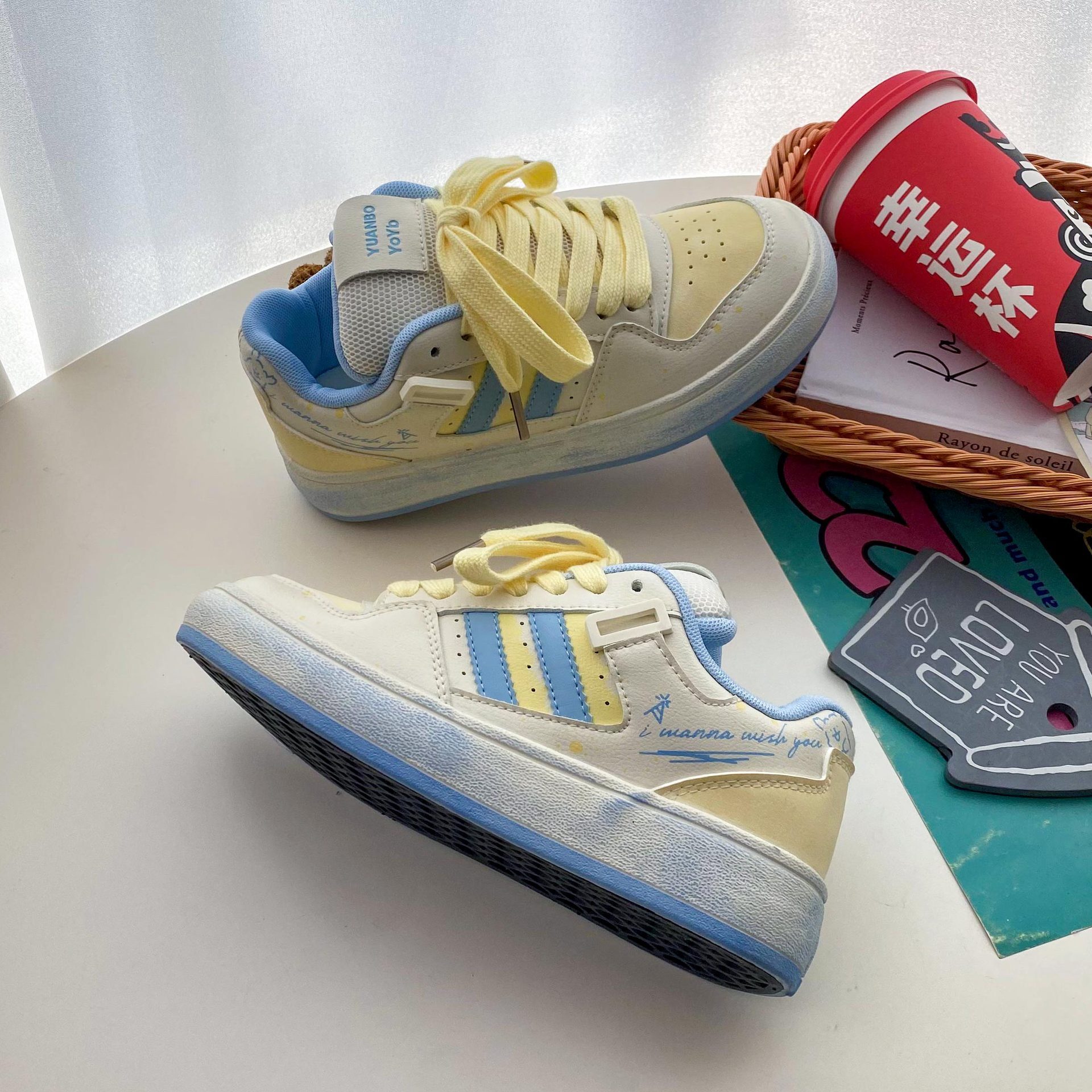 Designer casual shoes Niche 2025 Bread Dopamine Color Matching Ins Trend Versatile Thick Sole Height Increasing Skate Shoes Sports