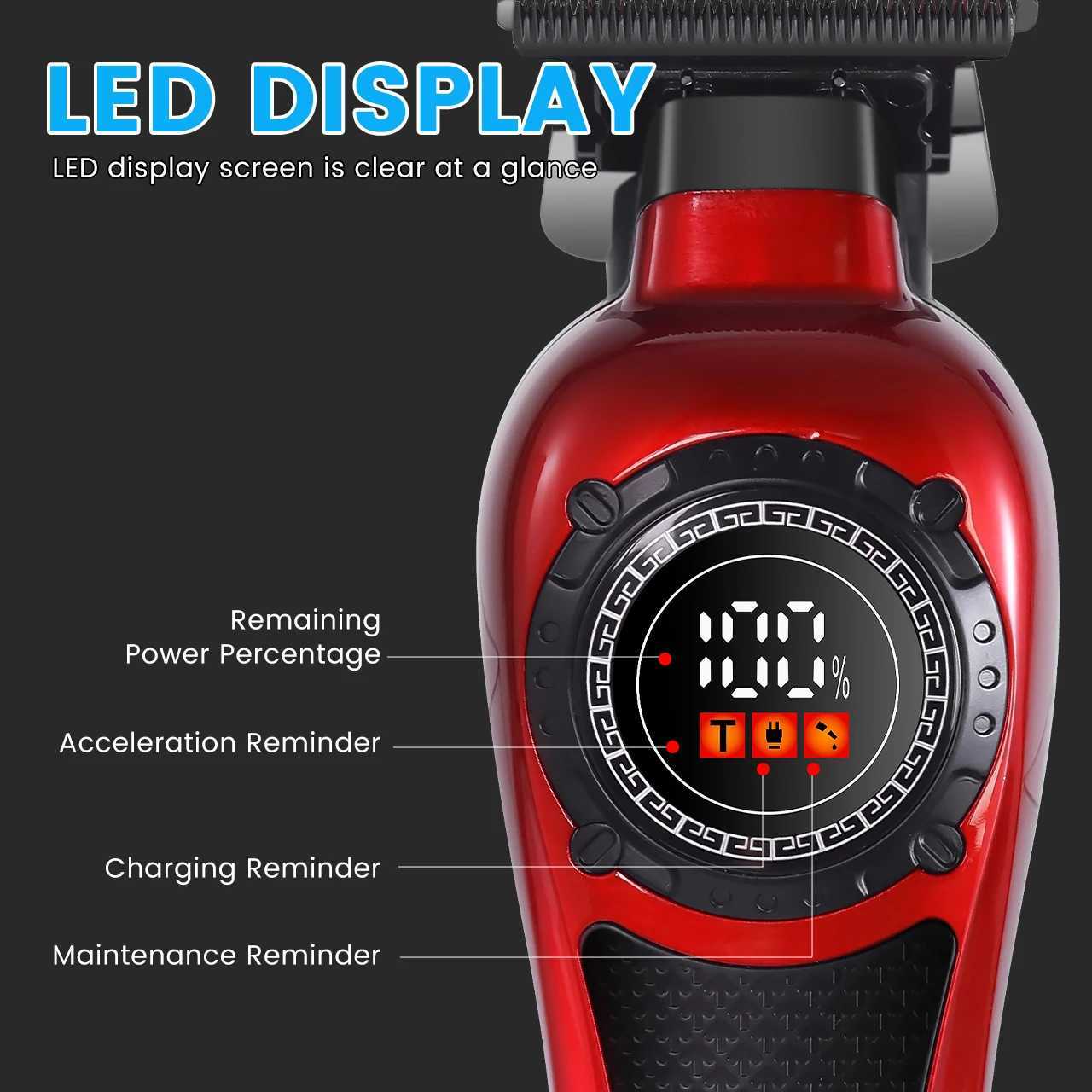 Solimpia Professional Hair Trimmer Man Electric Hair Clipper Barber Shop Carving Machine DLC Blade 7000RPM Rotating Motor XJ250624