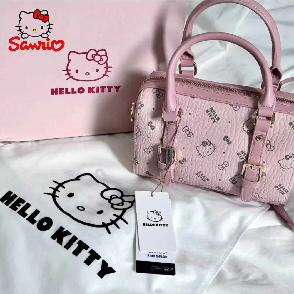 Sanrio Hello Kitty Handbag Kawaii Printed Sweet Y2k Girl Shoulder Bag Womens New Autumn Large Capacity Travel Versatile Crossbody Bag w250624
