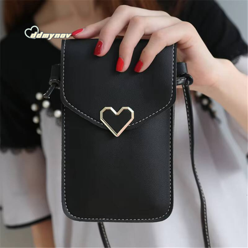 Transparent Touch Screen Cell Phone Purse Smartphone Wallet Shoulder Strap Handbag PU Leather Casual Crossbody Bags Women ddmynov