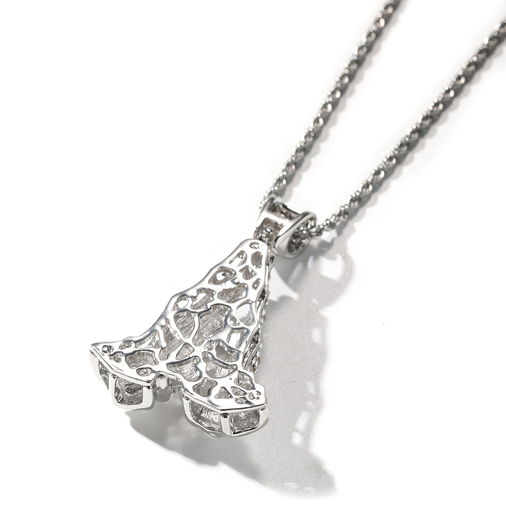 14K Gold Small Prayer Hands Pendant Necklace Sweater Chain Mens Hip Hop Rapper Rhinestone Alloy Accessory Collar Party Jewelry Accessories Bijoux Gift