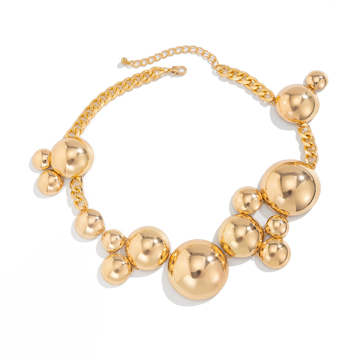 French Style Irregular Round Pendant Niche Geometric Texture Smooth Necklace