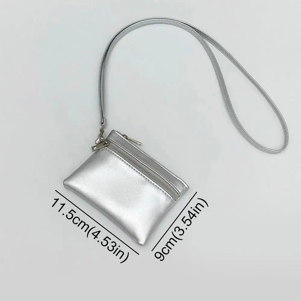 Solid Color Hanging Neck Coin Purse Leather Lanyard Hanging Neck Wallet Keys Cards Lipstick Earphone Small Storage Bag R250624