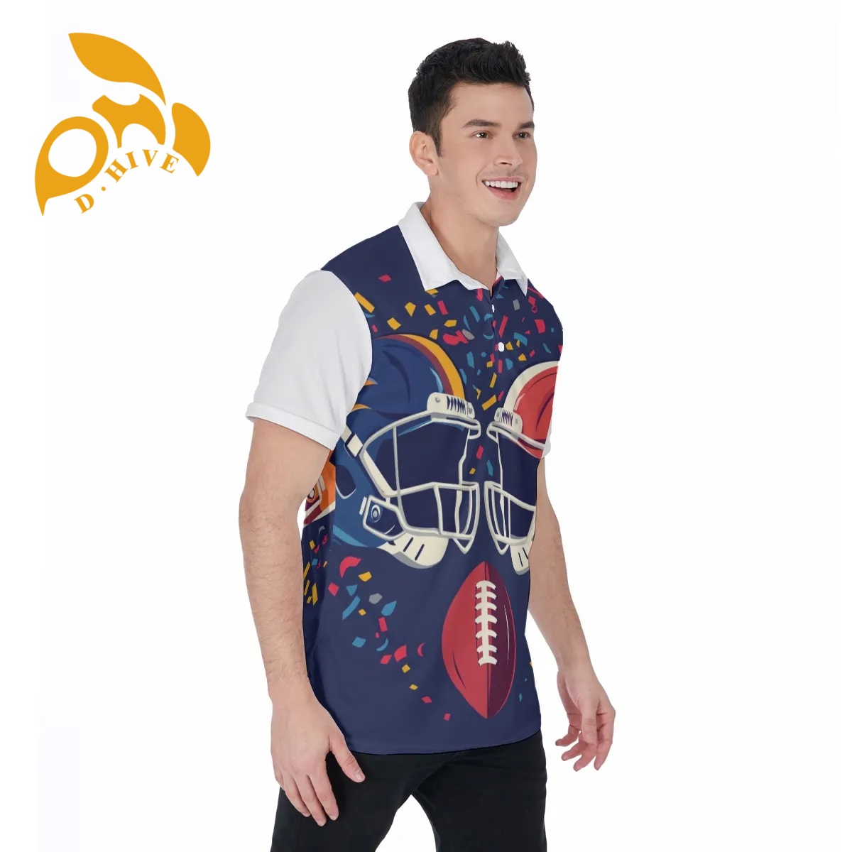 free shipping new design All-Over Print Men's Polo Shirt Collar Jersey High-quality fabric Fashionable style Skin-friendly breathable comfortable